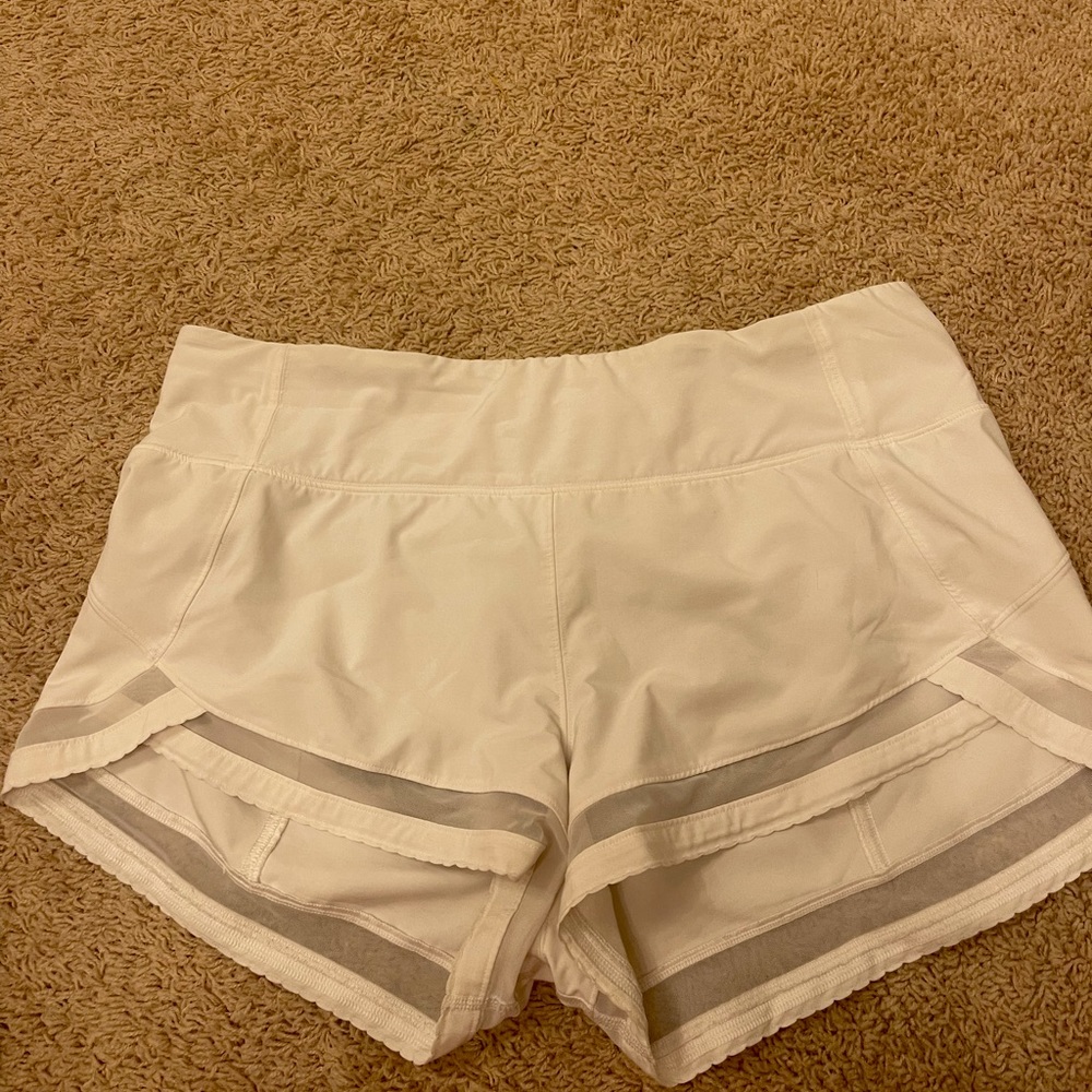 Lululemon *rare* White 3” Running Shorts